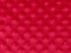 Kraftika 1m červená minky s 3d puntíky, fleece, flanel