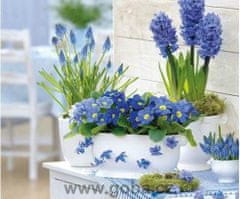 Kraftika Ubrousek jarní modré květy, 33x33cm