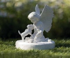 Trixie Náhrobní kámen pes s andělíčkem, bílý 12 x 14 cm,