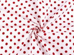 Kraftika 1m červená bavlněná látka puntíky, bavlněné látky