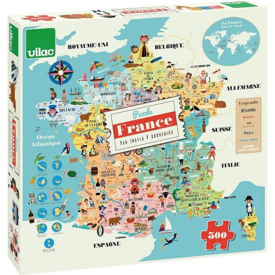 Vilac Puzzle mapa francie 300 dílků