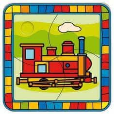 Bino Dřevěné hračky vkládací puzzle lokomotiva