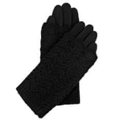 Aleszale Dámské dotykové rukavice se vzorem - černé