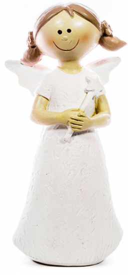 MAGIC HOME Anděl stojící, polyresin, 12 cm
