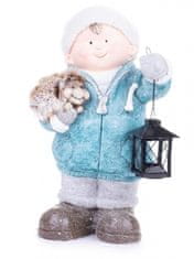 MAGIC HOME Chlapeček s lucernou a ježkem, keramika