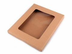 Kraftika 1ks ílá papírová krabice s průhledem, krabičky