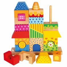 Bino Dřevěné hračky skládanka domeček