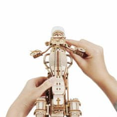 Robotime 3d dřevěné mechanické puzzle motorka (cruiser)