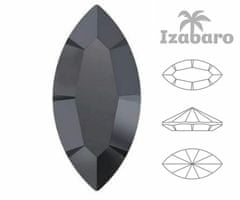 Izabaro 6ks crystal jet hematit 280hem navette fancy