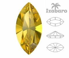 Izabaro 6ks crystal topaz žlutá 203 navette efektní kamenné