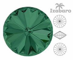 Izabaro 6ks crystal emerald green 205 round rivoli skleněné