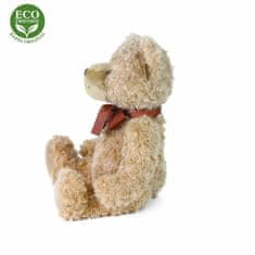 Rappa Plyšový medvěd retro s mašlí sedící 30 cm eco-friendly