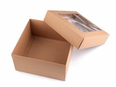 Kraftika 4ks nědá přírodní papírová krabice natural s průhledem