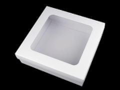 Kraftika 4ks bílá papírová krabice natural s průhledem, krabičky