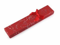Kraftika 1ks červená hvězdy krabička s mašličkou 4,5x21,5 cm
