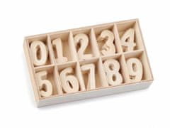 Kraftika 1krab řírodní sv. dřevěná čísla v krabici