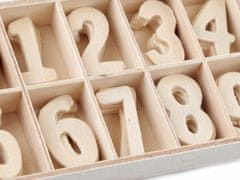 Kraftika 1krab řírodní sv. dřevěná čísla v krabici