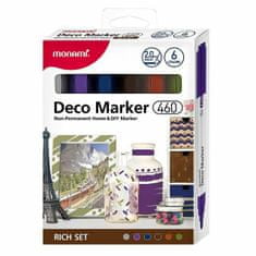 MONAMI Deco marker akrylové fixy sada 2,0mm (6ks) - tmavé
