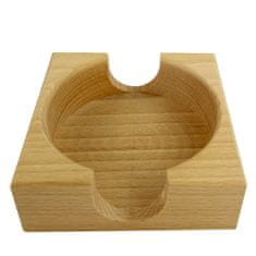 AMADEA Dřevěný stojánek hranatý na podtácky kulaté, masivní dřevo, 12,5x12,5x4,5 cm