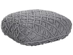 Beliani Bavlněný puf 50 x 50 x 20 cm šedý BERRECHID