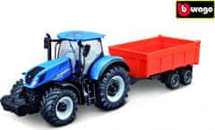 BBurago  1:50 Farm Traktor New Holland s vlečkou