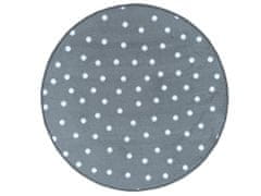 Vopi Kusový koberec Puntík šedý kruh 110 cm
