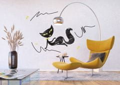 AG Design Samolepka na zeď,E 0422, Okouzlující kočka s popisy, 65x85 cm