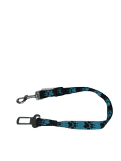 Palkar Bezpečnostní pás do auta pro středně velké psy 55 cm x 20 mm černo-světle-modrá s tlapkami