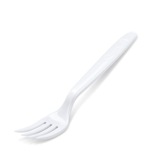 Vidličky jídelní bílé PP - opakovaně použitelné - 18,5 cm - 50 Ks