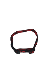 Palkar Obojek z popruhu pro psy 35 cm x 16 mm černo-červená s tlapkami