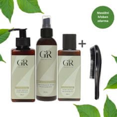 GR Products Set pro regeneraci poškozených vlasů s keratinem a arganovým olejem + antistatický masážní hřeben Magic zdarma