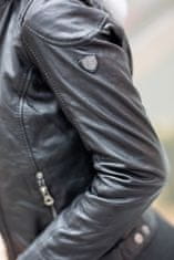 Gipsy Černá kožená bunda s kapucí GWALCIE, velké velikosti
