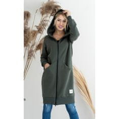 Lental Dámská tepláková bunda dlouhá Ika - Color : Khaki M (medium)