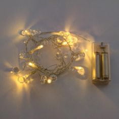 DecoLED DecoLED LED světelný řetěz, teple bílá, Čiré krystaly, LED diody