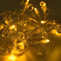 DecoLED DecoLED LED světelný řetěz, teple bílá, Čiré krystaly, LED diody