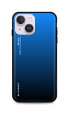 TopQ Kryt LUXURY iPhone 14 pevný duhový modrý 82497