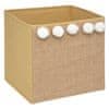 Úložný box na hračky juta s bambulemi 29x29x29 cm
