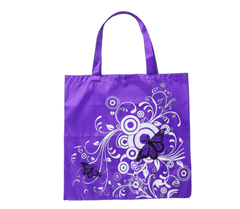 KN Skládací nákupní taška s motýl - fialová