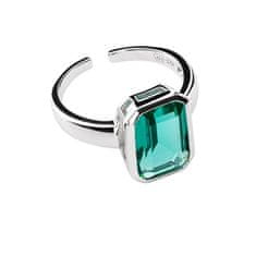 Preciosa Nádherný otevřený prsten se zeleným zirkonem Preciosa Atlantis 5355 94 (Obvod M (53 - 55 mm))