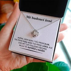 Lovilion Dámsky náhrdelník se zirkoniovými krystaly a kartička se zprávou "Mé budoucí ženě", Dárek k Valentýnu, Valentýn 2024, Dárek na Valentýna | RIVEN