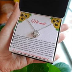 Lovilion Dámsky náhrdelník se zirkoniovými krystaly a kartička se zprávou "Mé snaše", Dárek k Valentýnu, Valentýn 2024, Dárek na Valentýna | EVELYN