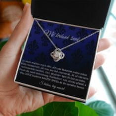 Lovilion Dámsky náhrdelník se zirkoniovými krystaly a kartička se zprávou "Mé krásné ženě", Dárek k Valentýnu, Valentýn 2024, Dárek na Valentýna | FIORA