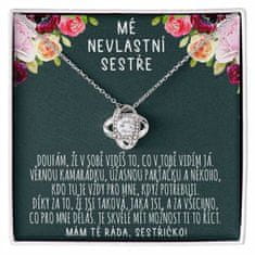 Lovilion Dámsky náhrdelník se zirkoniovými krystaly a kartička se zprávou "Mé nevlastní sestře", Dárek k Valentýnu, Valentýn 2024, Dárek na Valentýna | SERAPHINE