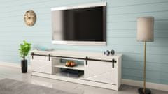Homlando TV stolek GRANERO 200 cm bílý mat / bílý lesk