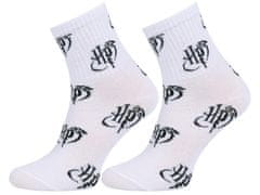 sarcia.eu Bílé ponožky s opakujícím se logem Harry Potter 31-34 EU