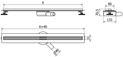 Mexen Flat 360 slim odtokový žlab otočný 100 cm chrom (1041100)