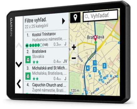 GPS navigácia Garmin CamperCam 795 (7) vstavaná záznamová kamera integrovaná kamera bezpečnosť pri jazde natáčanie videa karavany obytné vozidlá a prívesy Camper, mapa Európy a Afriky, doživotná aktualizácia, Bluetooth hands-free, Wi-Fi hlasový asistent moderné funkcie výkonná automobilová navigácia sprievodná aplikácia upozornenie funkcie veľký displej birdseye aktualizácia Wifi pripojenie obytné prívesy pre obytné vozidlá