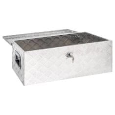 Vidaxl Úložný box stříbrný 80 x 39 x 30 cm hliník