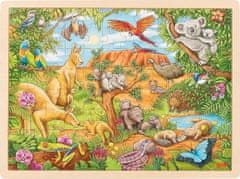 Goki  Dřevěné puzzle Australská zvířata 96 dílků