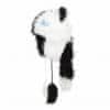 Dětská zimní čepice zvířátko kočka S černobílá